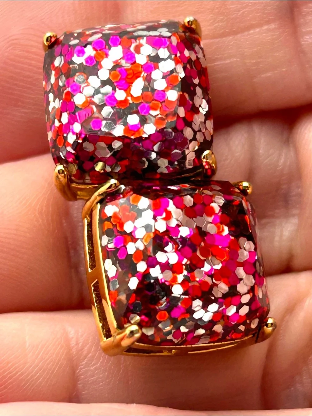 Kate Spade Fuchsia Glitter Gumdrop Earrings